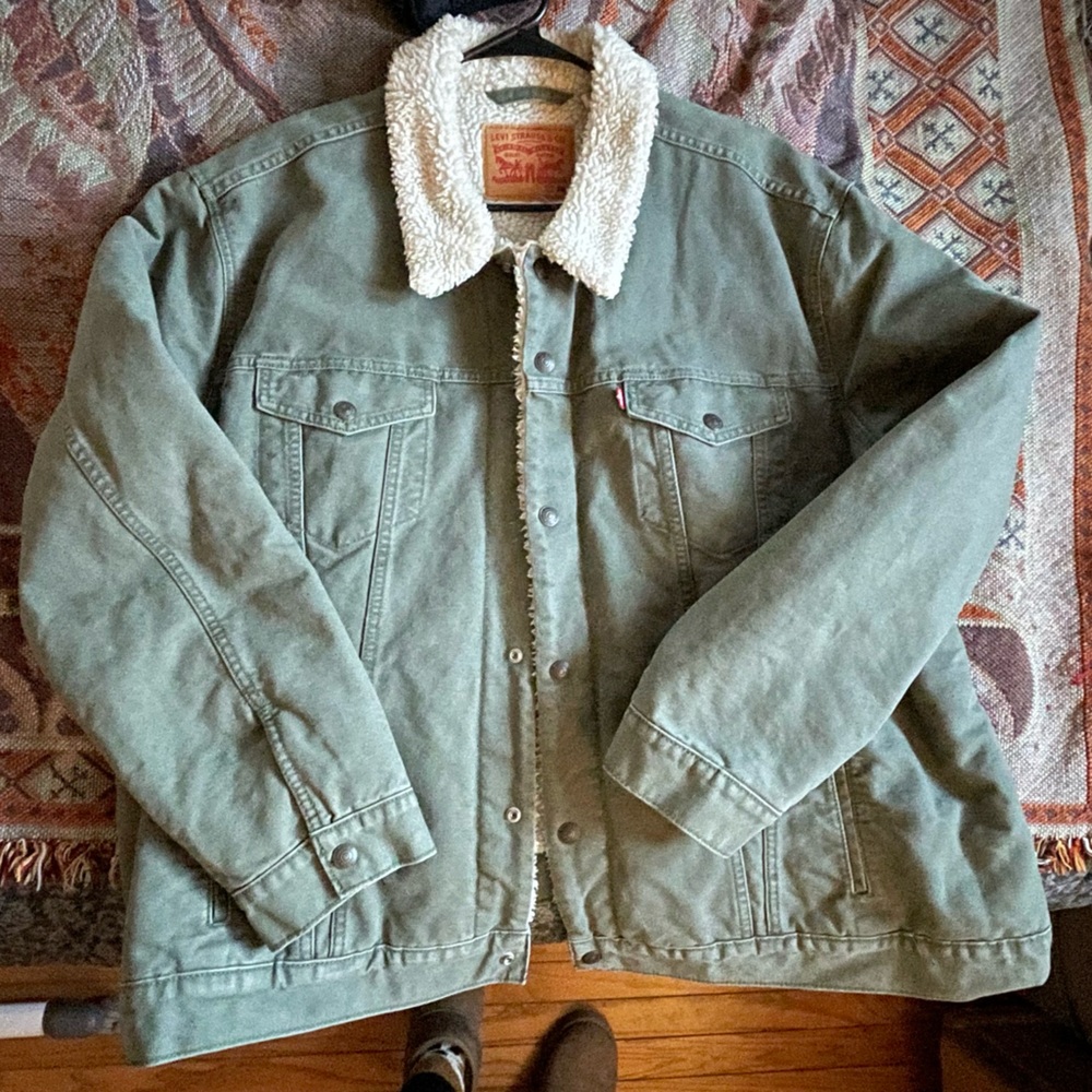 Levi's Green Sherpa-Lined Jacket